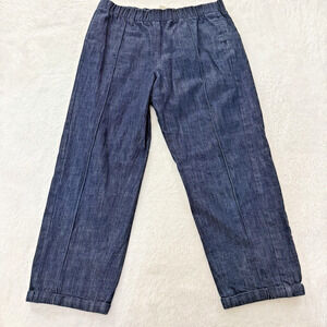 Atelier ARCHIVIO Womens Size M (44) Blue Denim Pull On Pants Jeans Straight Crop